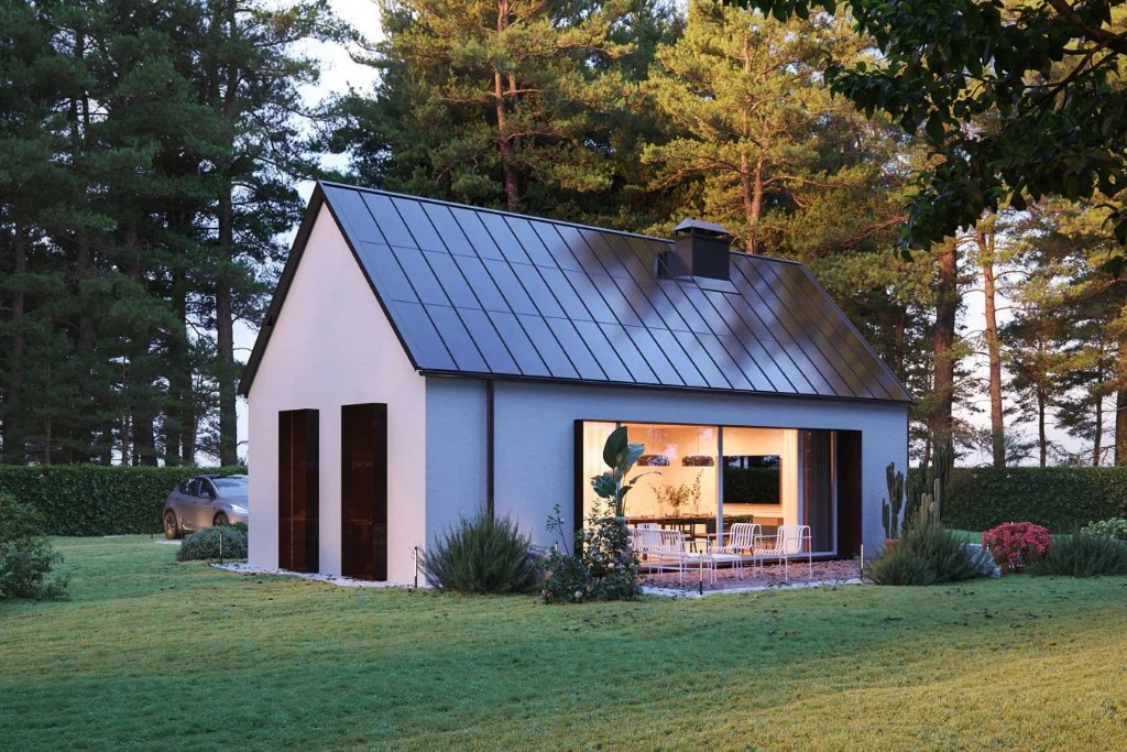 Casa moderna cu acoperis Falt Solar by Roofit.Solar integrat arhitectural